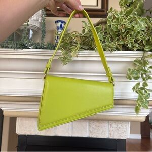 Madison West Lemon Lime Asymetrical Unique Shoulder bag Going out Bag